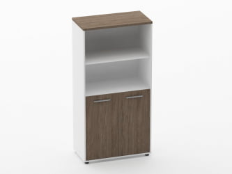 Шкаф 3 широкий 2 полки открытые, 2 полки закрытые Deka 10.16.111 Дуб Верцаска/Белый