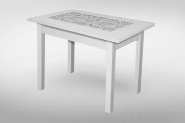 Стол обеденный Прямоуг. ажур ноги Мажор Р-3 белая ЛДСП белый