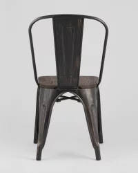 Стул Tolix Wood 850 Черная патина с золотом