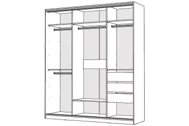 Шкаф-купе 2-х дверный Виктория 1800х584х2300, Белый 18ДЗДЗ-ЯШШШ-Б 310-813