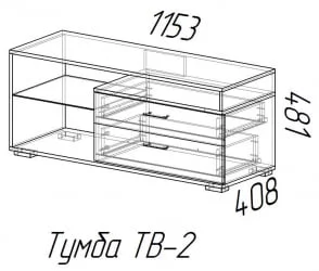 Тумба для гостиной Ясень шимо темный/Ясень шимо светлый