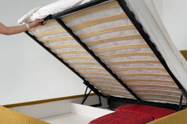 Кровать 1.6 Альба с подъем. механизмом ZP.KM1.6-15 медовый (велюр)