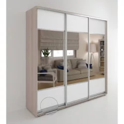 Шкаф-купе 3-х дверный Акцент-Дуэт КВ 2400х600 Ясень шимо светлый