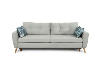 Серый диван из велюра Калгари-2 Стандарт Альба мята/Присма зеленый 670