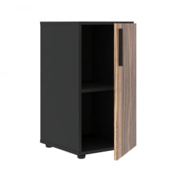 Шкаф-колонка с глухой малой дверью (правый) VELION VENEER VRLCS 40.1 R Американский орех Яшма черная