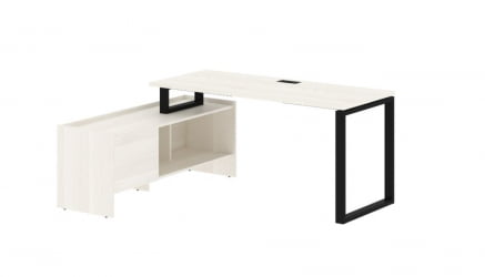 Стол с тумбой ЕДИС ЕКCТ 17614 Ясень Траун Черный / EDIS EQCT