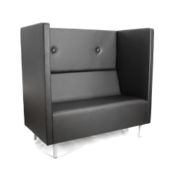 Диван офисный двойной Скайнет модуль В с высокой спинкой черный Ecotex 3001