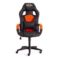 Кресло DRIVER (22) кож/зам/ткань, черный/оранжевый, 36-6/TW-07