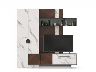 Набор мебели для гостиной Вилена №2 Оникс Серый/Орех/Монте белый