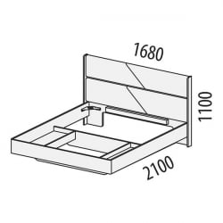 Кровать двуспальная Монако 902.01 Оникс Десерт серый
