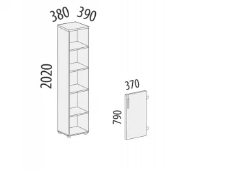 Стеллаж закрытый Альфа 61 136 Ольха