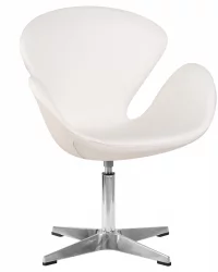 Кресло дизайнерское DOBRIN SWAN Белый кожзам P23