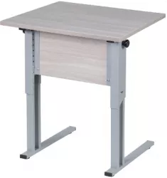 Парта одноместная рост 3-7 прямые углы Дуб Вотан/Металл Серый