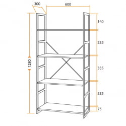 Стеллаж для дома WS-01 burnt