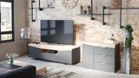 Комод тип 1 Дуб Сонома/Графит Серый