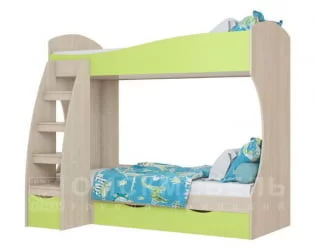 Двухъярусная кровать для детей Пионер Кр26 Дуб сонома-лайм