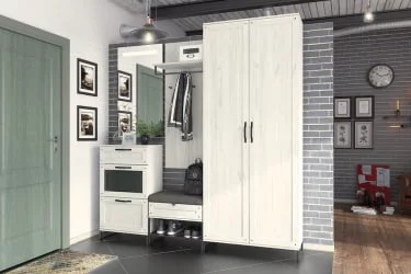 Скамья Сидней ЛД 672.070.000 Дуб Крафт Белый Серый