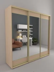 Шкаф-купе 3-х дверный Акцент-Лайт 3 2400х600 Дуб молочный
