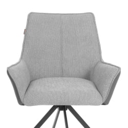 Кресло Murano/Мурано опора 360, велюр/букле (HYP)/Экокожа, светло-серый/графит