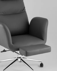 Кресло руководителя ТопЧаирс Солид НC с оттоманкой серый / TopChairs Solid NC