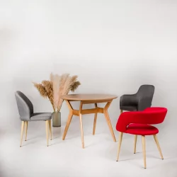 Стул с подлокотниками Ledger рогожка Сканди Блю Арт