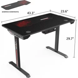 Геймерский стол Еурека И1-С Блаcк / Eureka I1-S Black