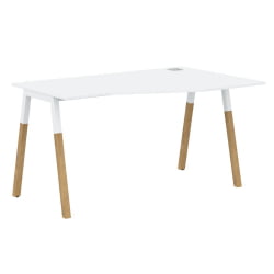 Стол эргономичный правый Forta FCT 1367 R Белый премиум Дуб Гамильтон