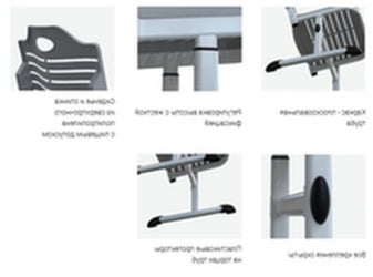 Ученический стул пластиковый (рост 5-7) Синий/Каркас серый
