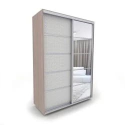 Шкаф-купе в коридор Акцент-Квадро КВ 1000х600 Шимо светлый/Хром