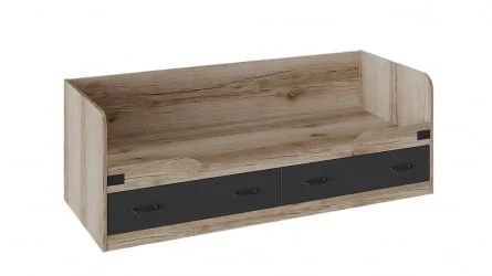 Детская кровать с ящиком для белья Окланд ТД-324.12.01 Фон Черный/Дуб Делано