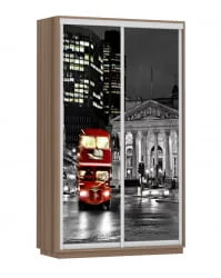 Шкаф-купе двухдверный Экспресс Дуо 1200х2400х Лондон/Ясень шимо тёмный / 1200х2400h