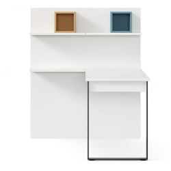 Стеклянный компьютерный стол Милтон ЛД 537.080.000 Белый Шенилл