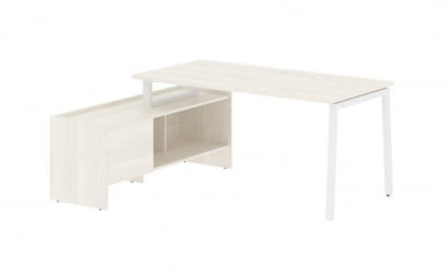 Стол с тумбой ЕДИС ЕЛCТ 17814 Ясень Траун Белый / EDIS ELCT