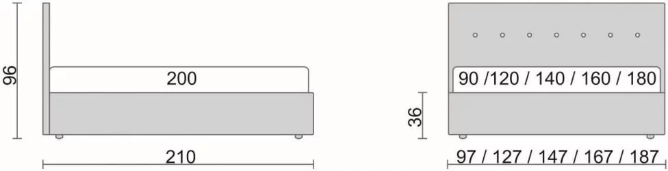 Кровать с мягким изголовьем Коричневая