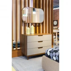 Комод Сканди с 3 ящиками Бежевый