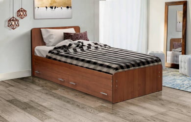 Кровать с ящиками на уголках №5 ЛДСП 800*2000 Ясень Шимо светлый