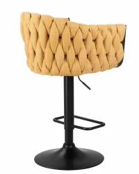 Стул барный DOBRIN LEON Желтая ткань LAR 275-8