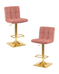 Стул барный ДОБРИН ГОЛДИЕ (пудрово-розовый велюр (МДЖ9-32)) 2 шт / DOBRIN GOLDIE (MJ9-32))