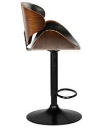 Стул барный ДОБРИН КАРТЕР БЛАCК (коричевый орех дерево (БВВ), черный ПУ) / DOBRIN KARTER BLACK (BWW), PU)
