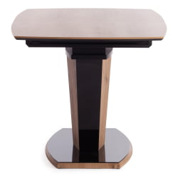 Стол FANCY МДФ HPL/стекло, 120-160х85х75 см, Дуб артисан/Черный