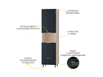 Пенал кухонный с ящиком (лев/прав) Флоренция 108.76