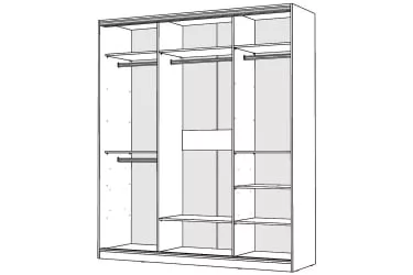 Белый шкаф-купе с зеркалом Виктория 2000х584х2300, Белый 20ДЗДЗ-ПШШШ-Б 310-1463