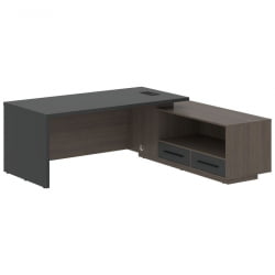 Стол руководителя правый VELION VCT 2119 R Яшма черный Дуб Сильвер