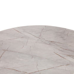 Раздвижной овальный стол VELETA ЛДСП/HPL/металл, 100 x 100+40 x 75 см, Дуб Порфир/черный