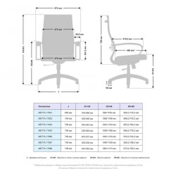 Кресло офисное МЕТТА B 2b 19/K130, Основание 17833 Комплект 2 Красное