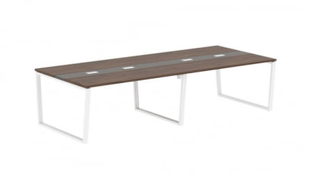 Стол переговорный EDIS EVCT 3114 Дуб Денвер темный Мокко Белый