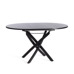 Стол MANZANA ЛДСП/HPL/металл, 100 х 100+30 х 75 см, Мрамор черный/черный