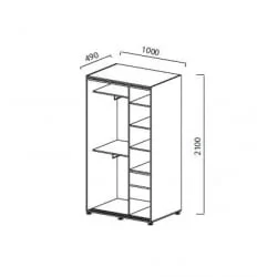 Шкаф-купе со стеклом ПМ-15 Юниор-6