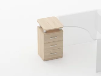 Тумба приставная на 3 ящика с проставками Glassy 3.10.17 Дуб молочный