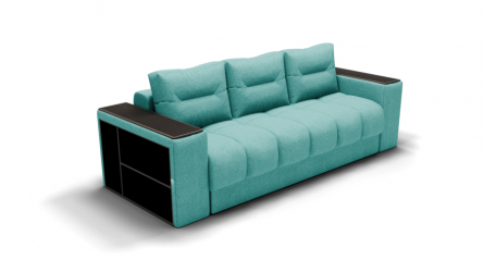 Диван Барон - 1 (ЗР) Цвет фасада: Бирюзовый; Тип: Прямой; Материал фасада: Металл/Велюр